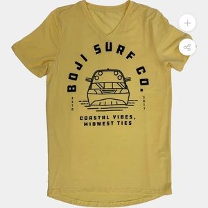 NWT Women’s Boji Surf Distressed Coastal Vibes Midwest Ties Retro V Neck Tee